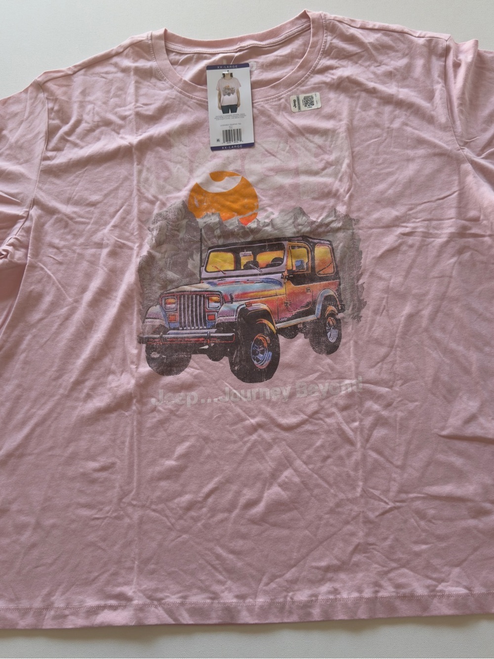 NWT Women's Official Pink Graphic Jeep Tee Size 2XL (D2)